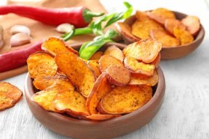 chips batata doce acompanhamento almoço