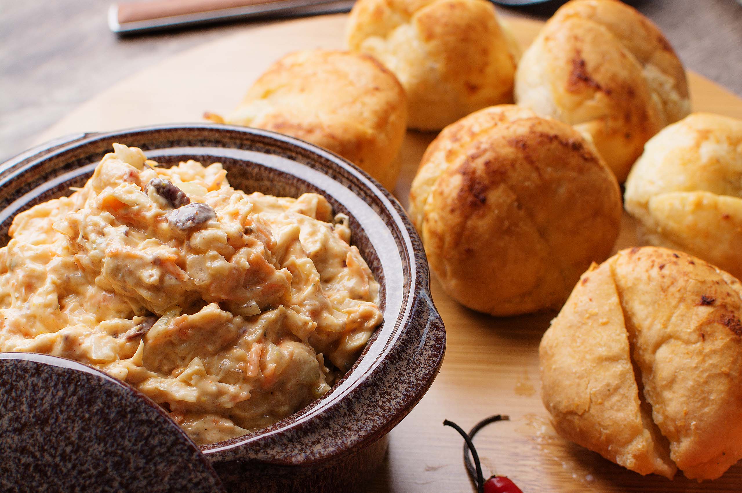 Receita de Patê de frango com pão de alho